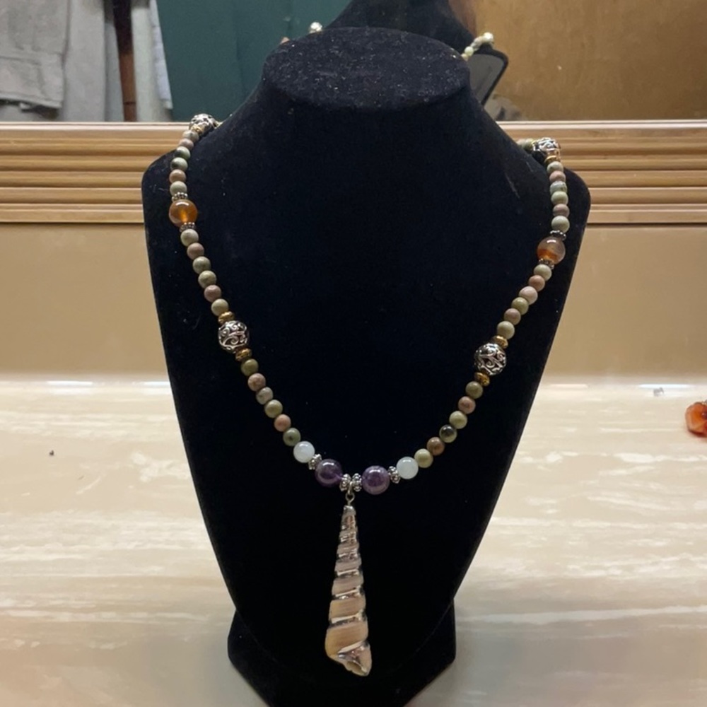 Handmade natural stone necklace